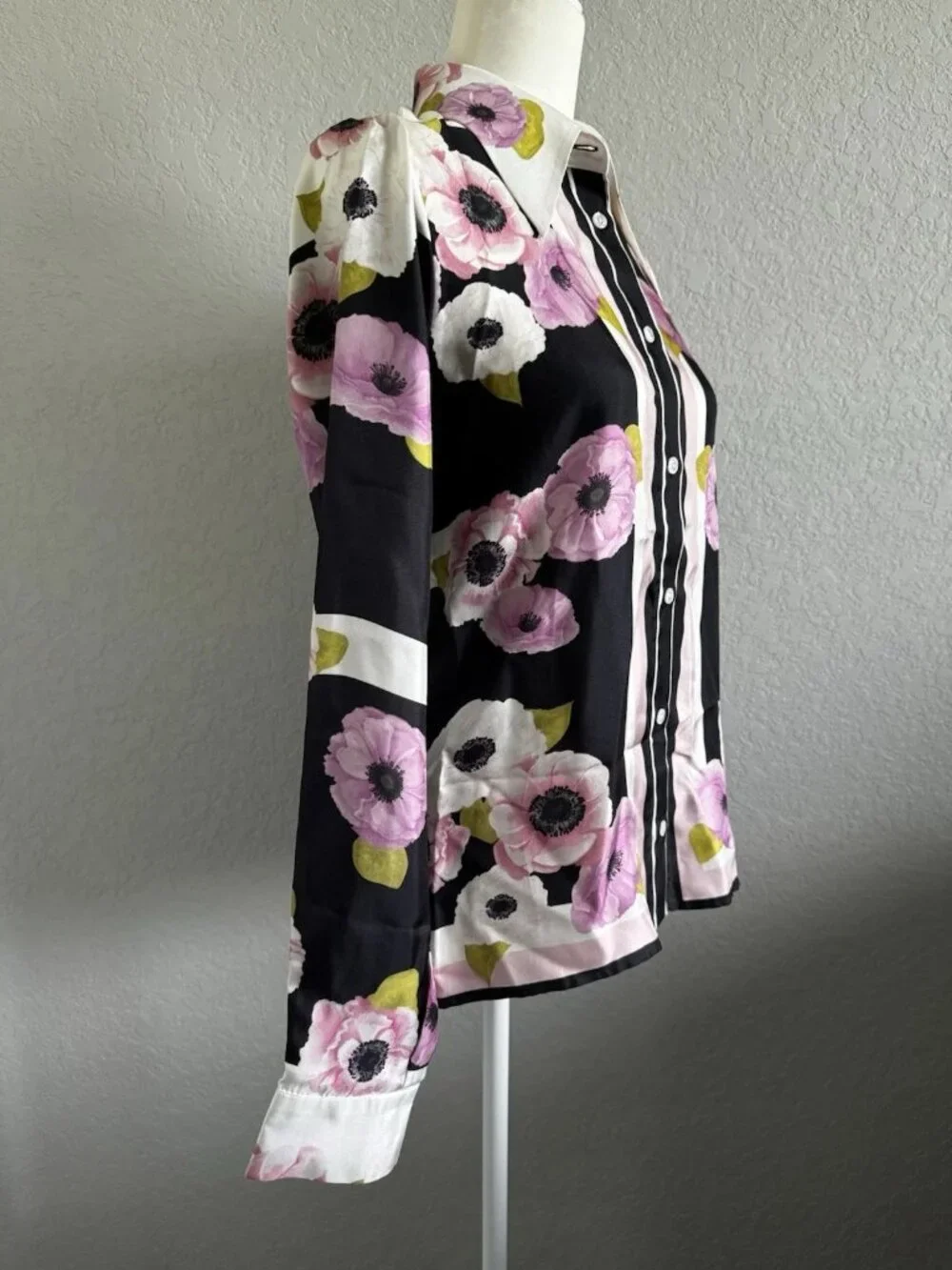 NWT Gentile Catone Floral Silk Top Blouse sz 40IT/4US/S - Picture 4 of 7